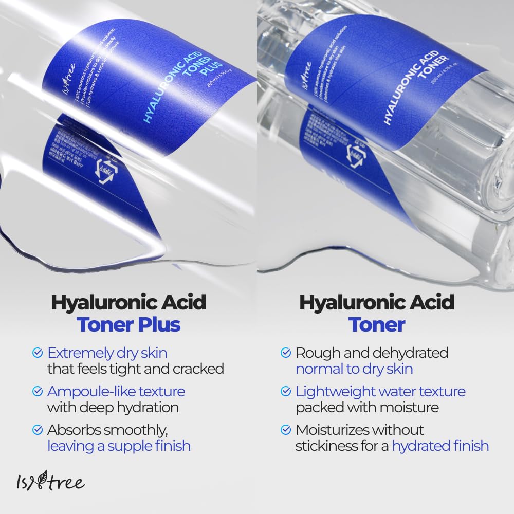 IsNtree Hyaluronic Acid Toner flatlay with skincare routine essentials