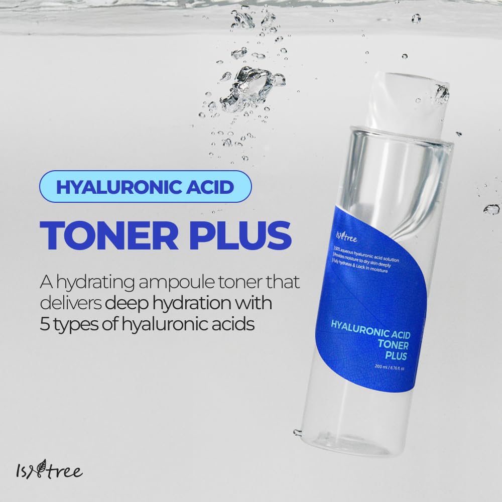 IsNtree Hyaluronic Acid Toner pour view demonstrates moisture delivery