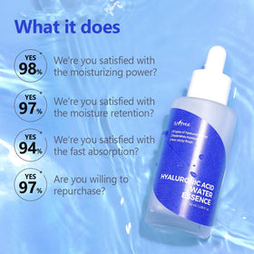 ISNTREE Hyaluronic Acid Water Essence close-up reveals clear, non-sticky texture