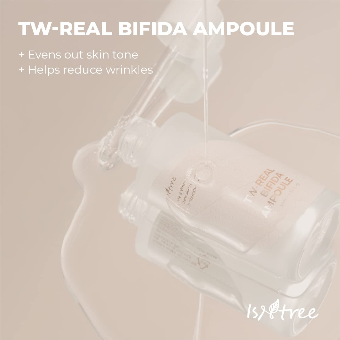 IsNtree TW-Real Bifida Collagen Ampoule serum texture close-up shows lightweight hydration.