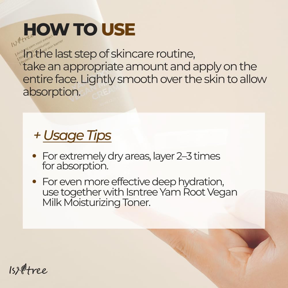 IsNtree Yam Root Vegan Milk Cream morning routine setup for daily use.