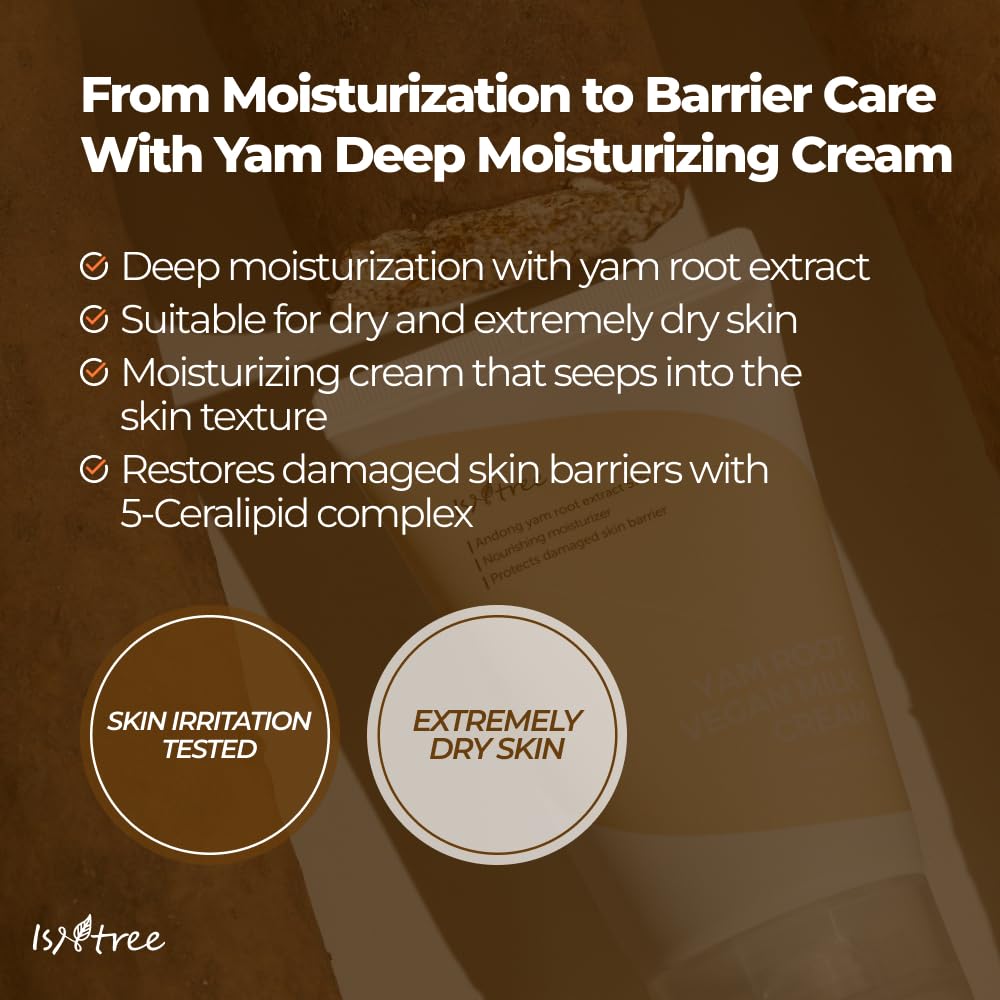 IsNtree Yam Root Vegan Milk Cream texture swirl demonstrates creamy nourishment.