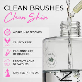 Isoclean Makeup Brush Cleaner spray action cleans brushes quickly and reduces residue