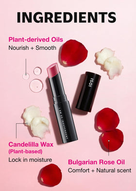 Close-up of hydrated lips after applying ISOI balm.