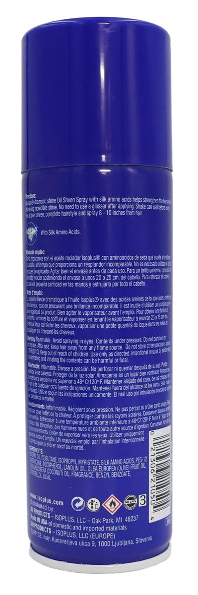 Isoplus Oil Sheen Hairspray pack 3 display for value and convenience