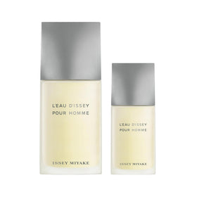 Issey Miyake L'Eau d'Issey Pour Homme gift set box on display.