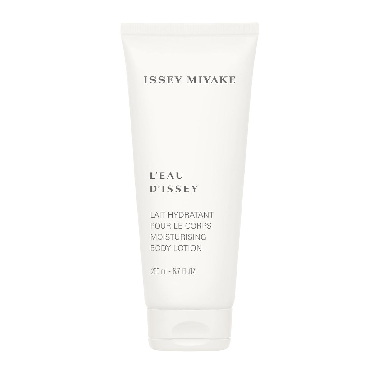 Issey Miyake L'Eau D'Issy body lotion bottle on a clean surface for daily hydration