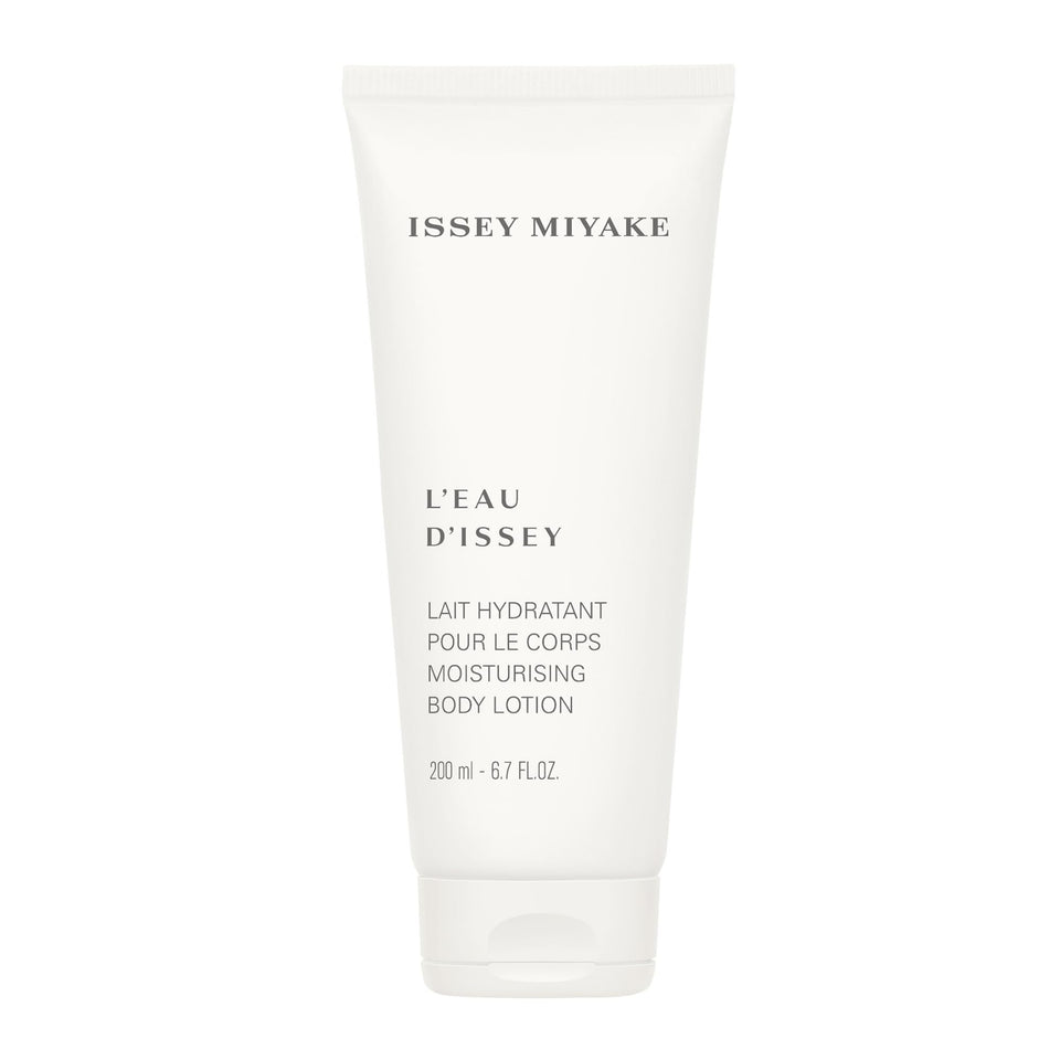 Issey Miyake L'Eau D'Issy body lotion bottle on a clean surface for daily hydration