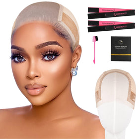 Isshin Beauty lace wig grip cap front view showing secure snug fit.