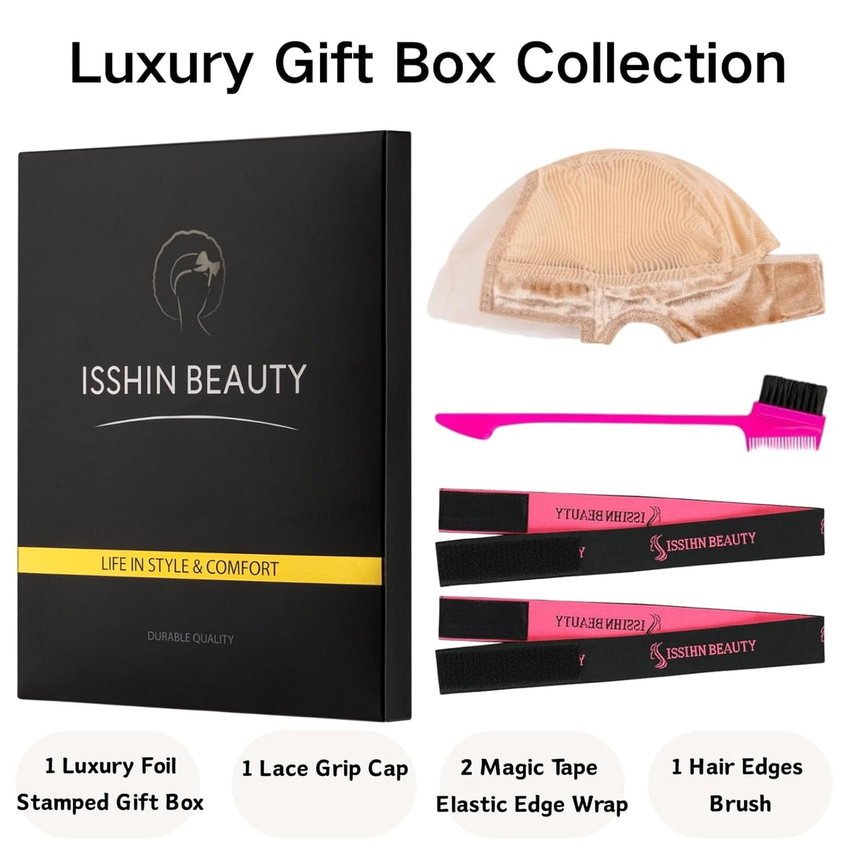 Isshin Beauty breathable cap keeps wig secure during work, travel, events.