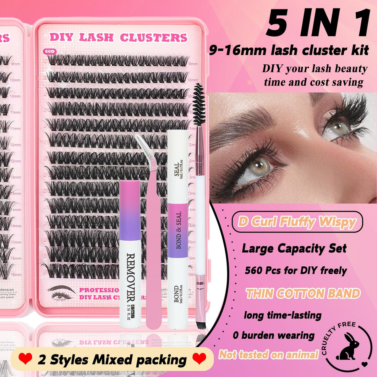 ISTGIFT fluffy wispy lash clusters 9-16 mm adds soft, dimensional lashes