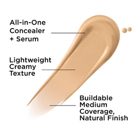 IT Cosmetics dual-applicator brush detail enables effortless blend into natural finish.