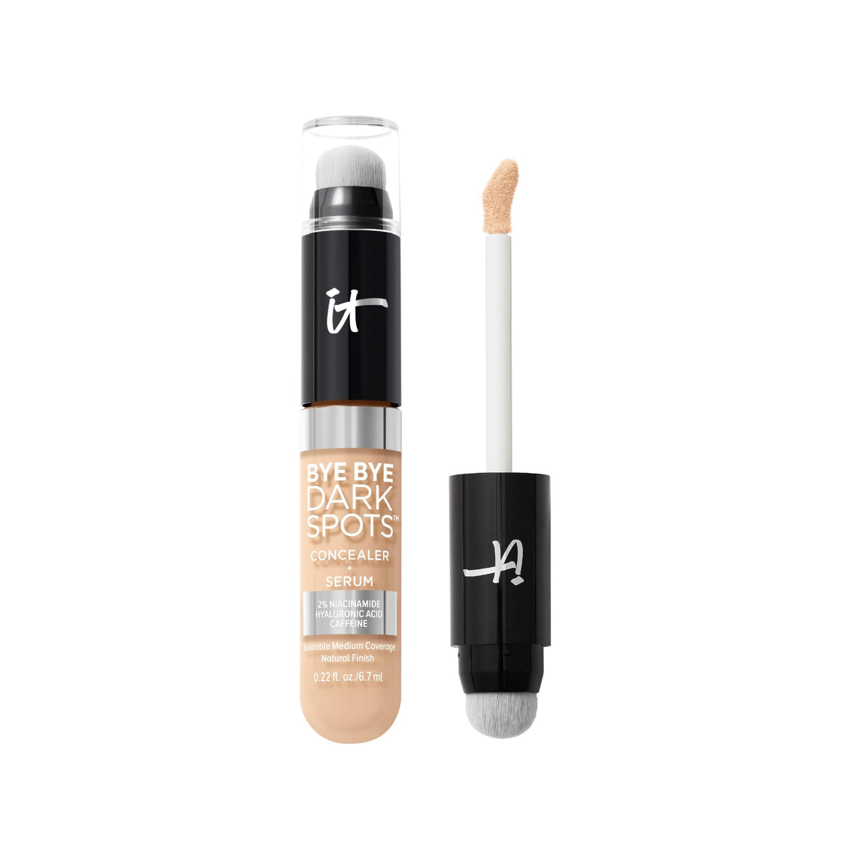 IT Cosmetics Bye Bye Dark Spots packaging front showing all-in-one concealer and serum.