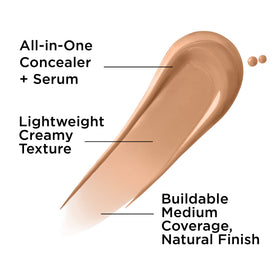 IT Cosmetics Bye Bye Dark Spots swatch demonstrates buildable medium coverage.