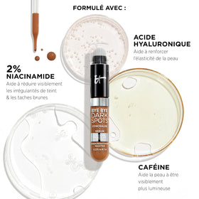 IT Cosmetics Bye Bye Dark Spots Concealer swatch demonstrates buildable coverage