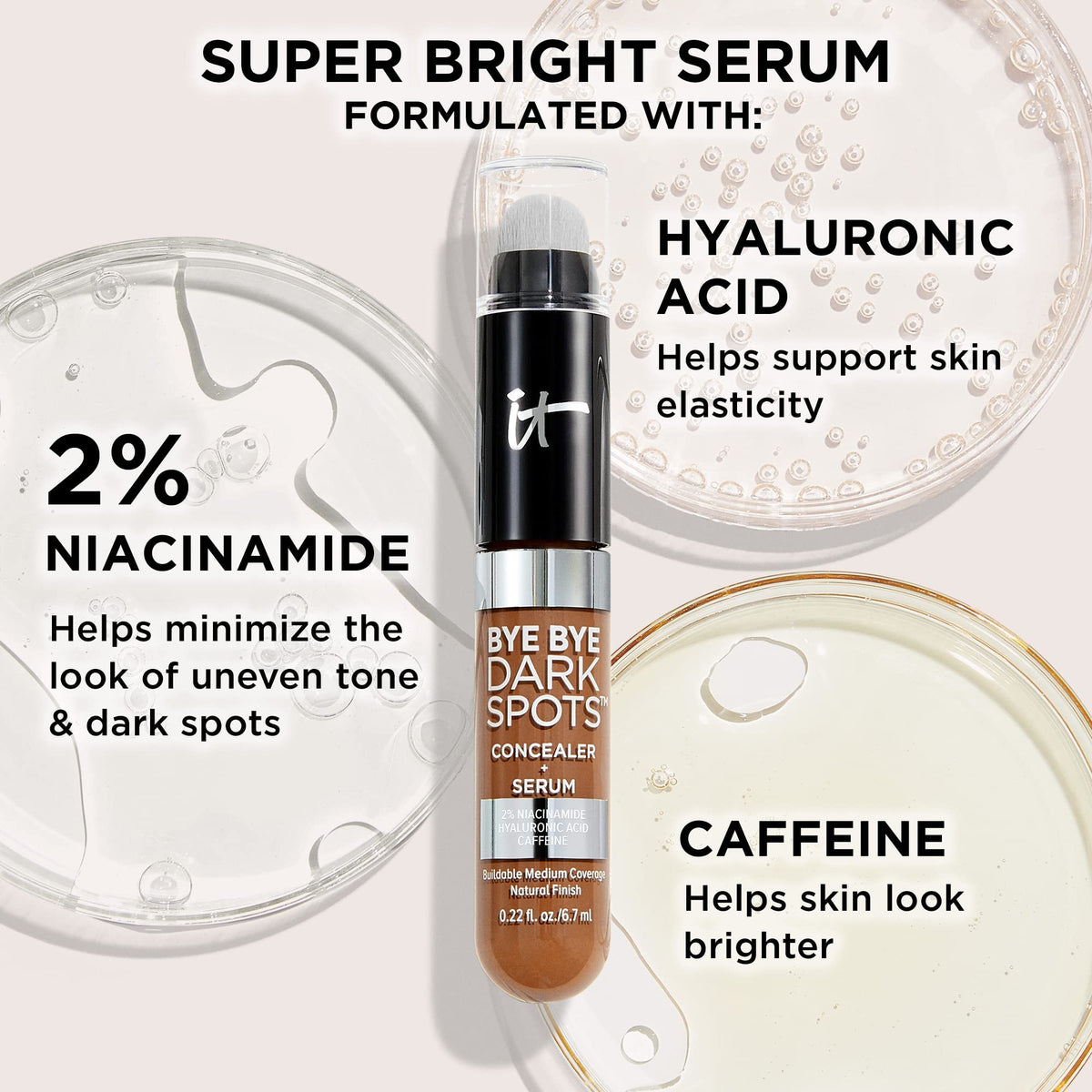 IT Cosmetics under-eye area brightened with targeted concealer.