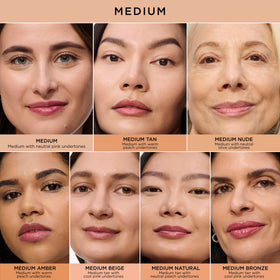 IT Cosmetics Bye Bye Under Eye Concealer Medium Amber swatch demonstrates buildable coverage for darkness