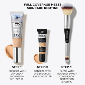 IT Cosmetics Bye Bye Under Eye Concealer Medium Amber waterproof label indicates reliable transfer-resistant wear