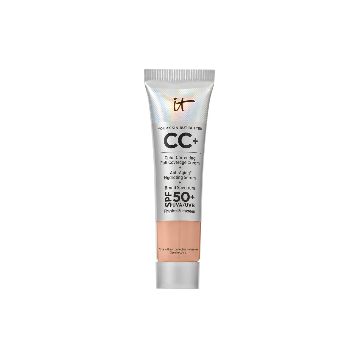 IT Cosmetics CC+ Cream Travel bottle in Medium Cool with SPF 50+ for on-the-go coverage
