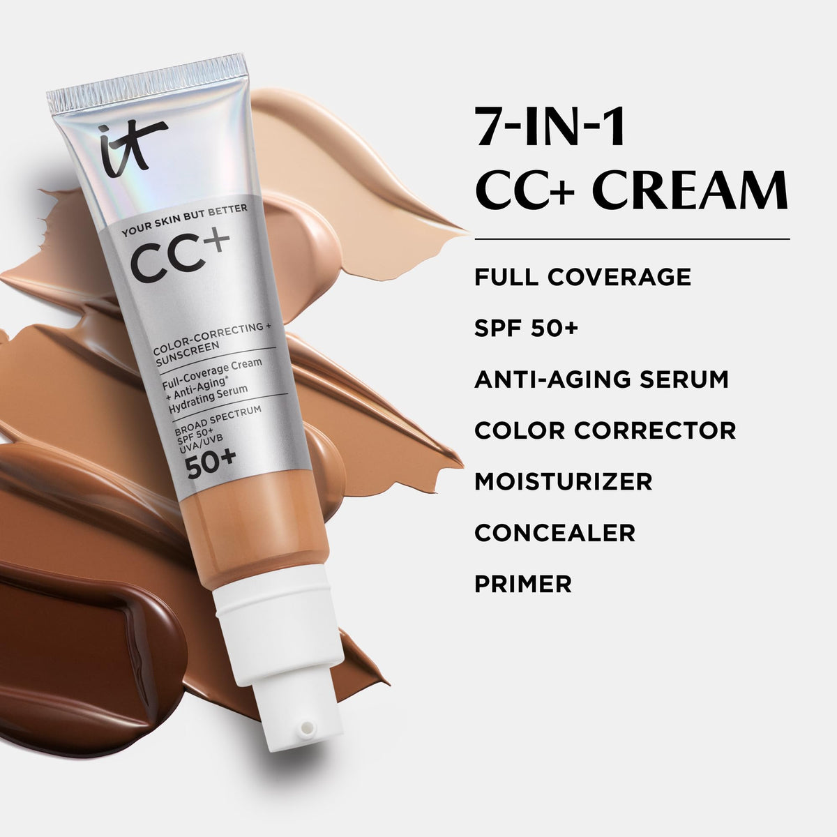 Natural finish on skin with IT Cosmetics CC+ Cream Travel