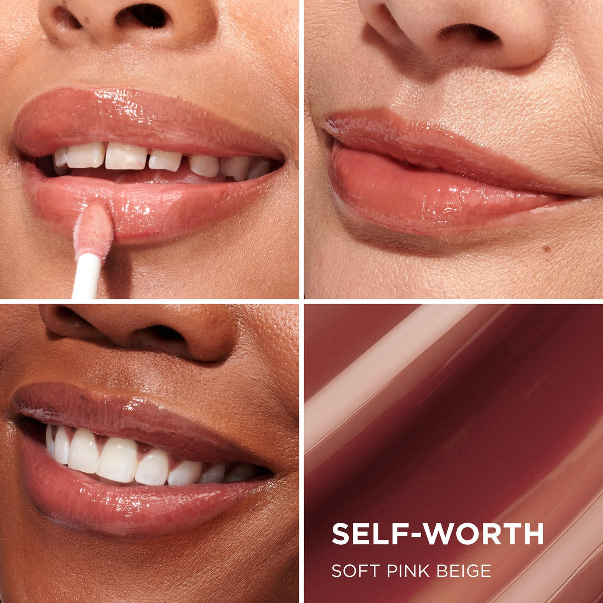 IT Cosmetics Confidence in a Serum Lip Gloss in Self-Assured clear shimmer enhances lip glow.