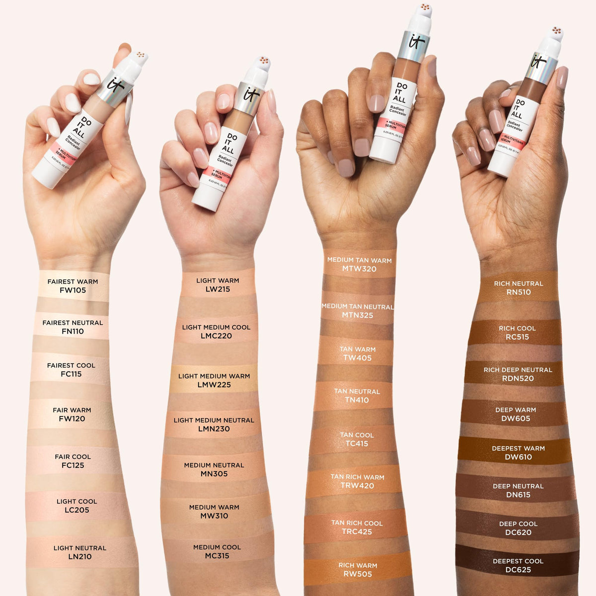 IT Cosmetics Do It All Radiant Concealer texture indicating blendable cream formula
