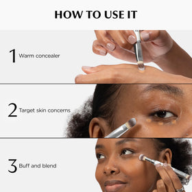 IT Cosmetics Heavenly Luxe Dual Airbrush Concealer Brush #2 under-eye end creates seamless blending.