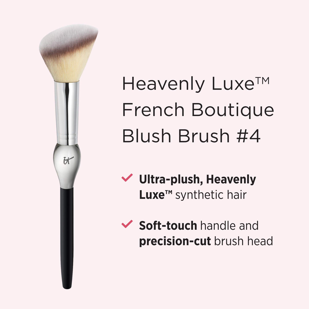 IT Cosmetics Heavenly Luxe French Boutique Blush Brush #4 used for creamy blush application
