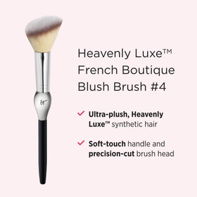 IT Cosmetics Heavenly Luxe French Boutique Blush Brush #4 used for creamy blush application