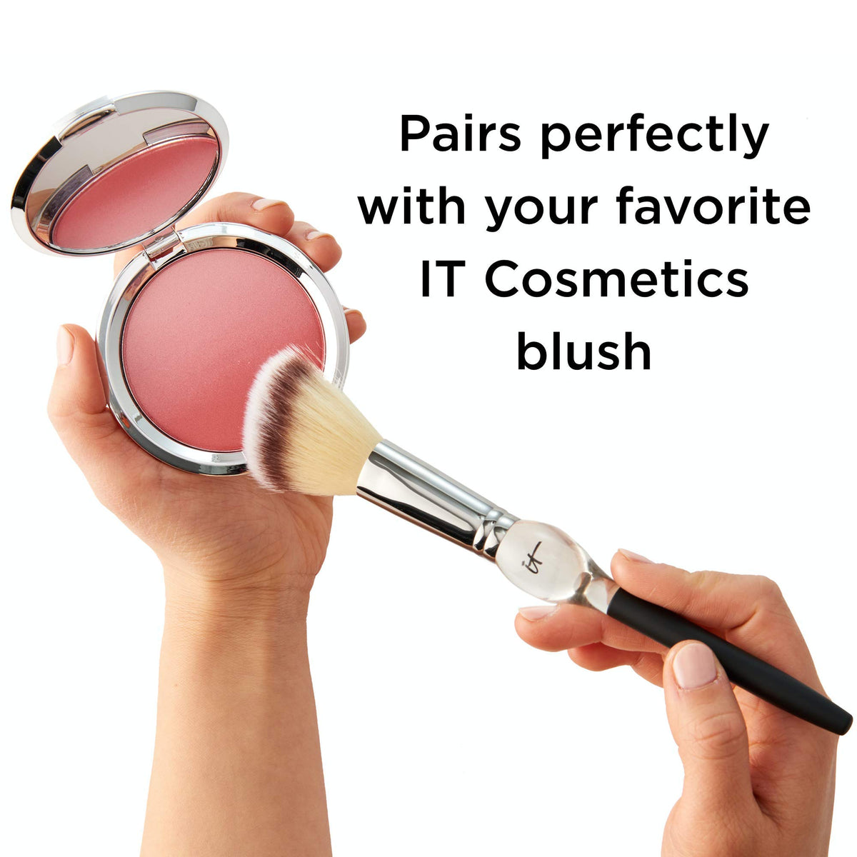 IT Cosmetics Heavenly Luxe French Boutique Blush Brush #4 blends powder blush smoothly