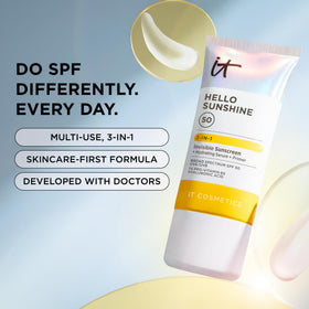 IT Cosmetics Hello Sunshine hyaluronic acid for added skin hydration.