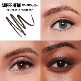 IT Cosmetics Superhero No-Tug Gel Eyeliner Espresso close-up on lid for control.