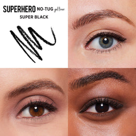 IT Cosmetics Superhero No-Tug Gel Eyeliner lash line swatch showing pigment