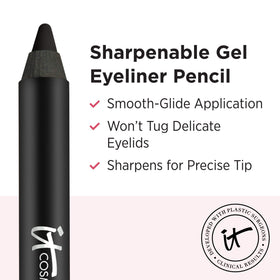 IT Cosmetics Superhero No-Tug Gel Eyeliner waterproof glide close-up
