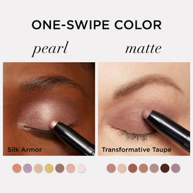 Sensitive-eye friendly formula suits oily lids without heaviness.