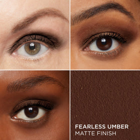 Waterproof formula keeps crease-free color through humidity and heat.