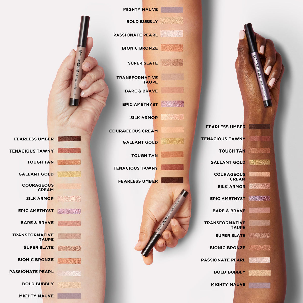 IT Cosmetics Superhero No-Tug Waterproof Eyeshadow Stick long-wear durability on lids