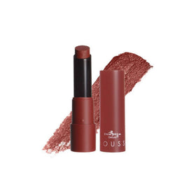 Italia Deluxe Top Five Mousse Matte Lipstick Set swatches in 23-Sweet Chocolate for warm, approachable tones