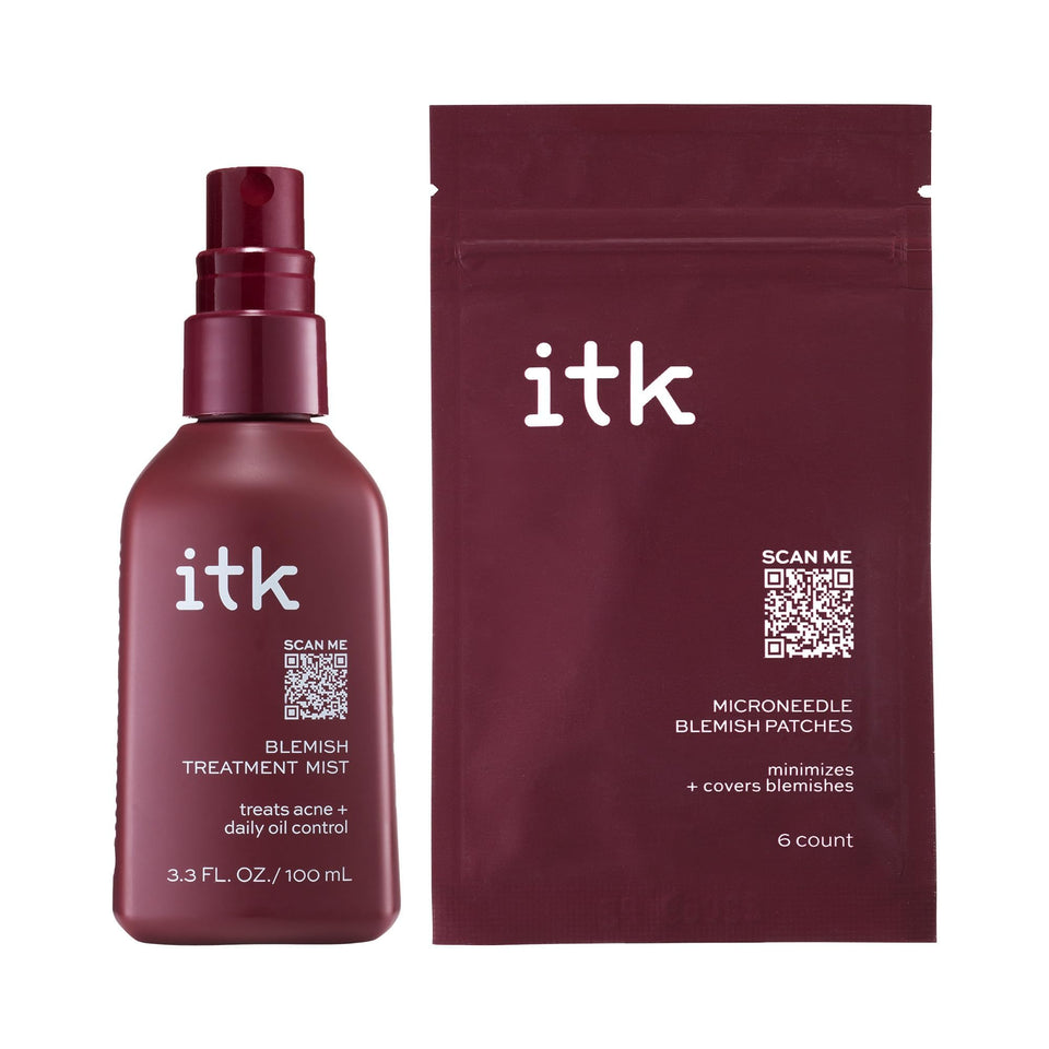 ITK Skincare Blemish Treatment Mist with 360° spray for hard-to-reach acne areas