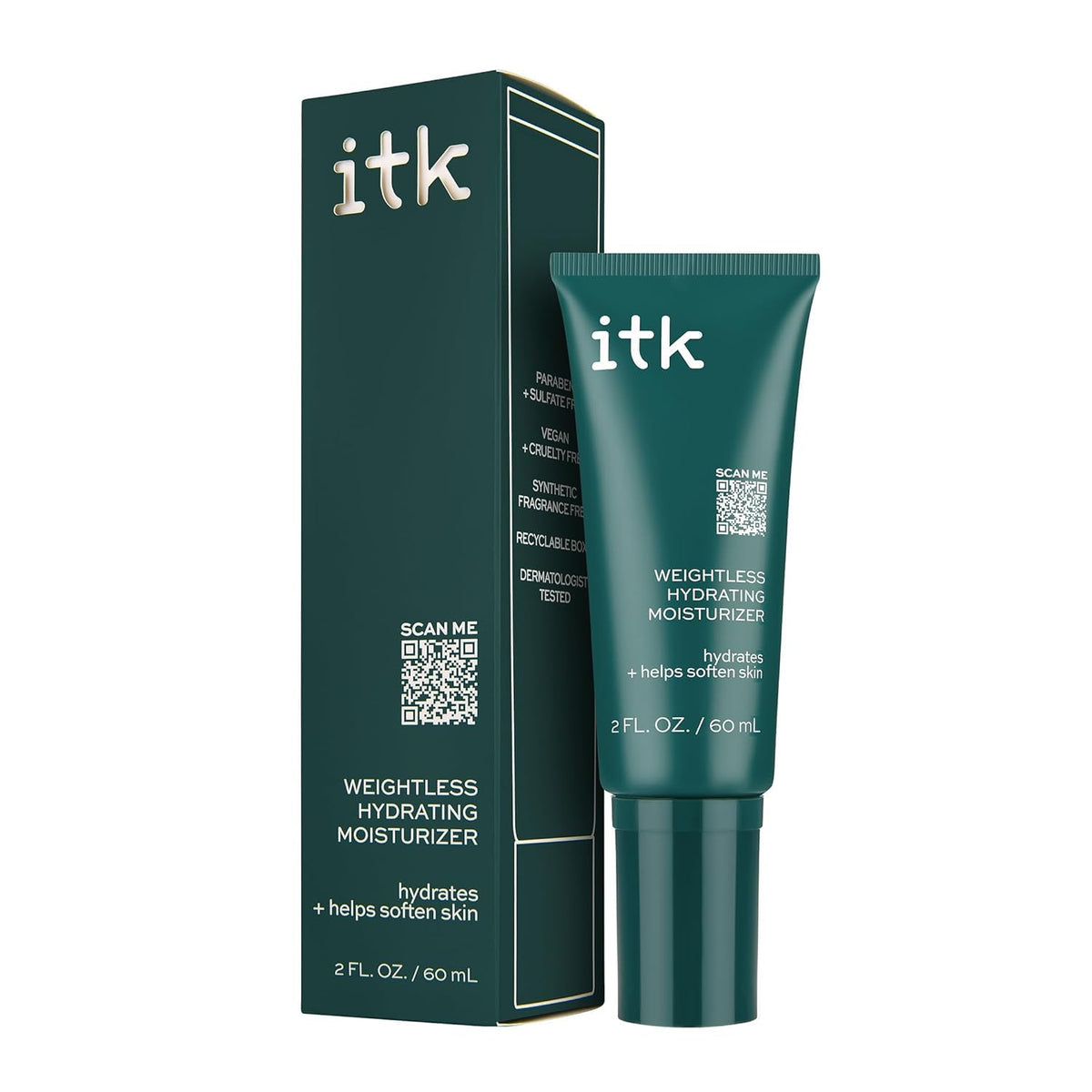 ITK Skincare Weightless Hydrating Face Moisturizer bottle provides lightweight hydration for daily use