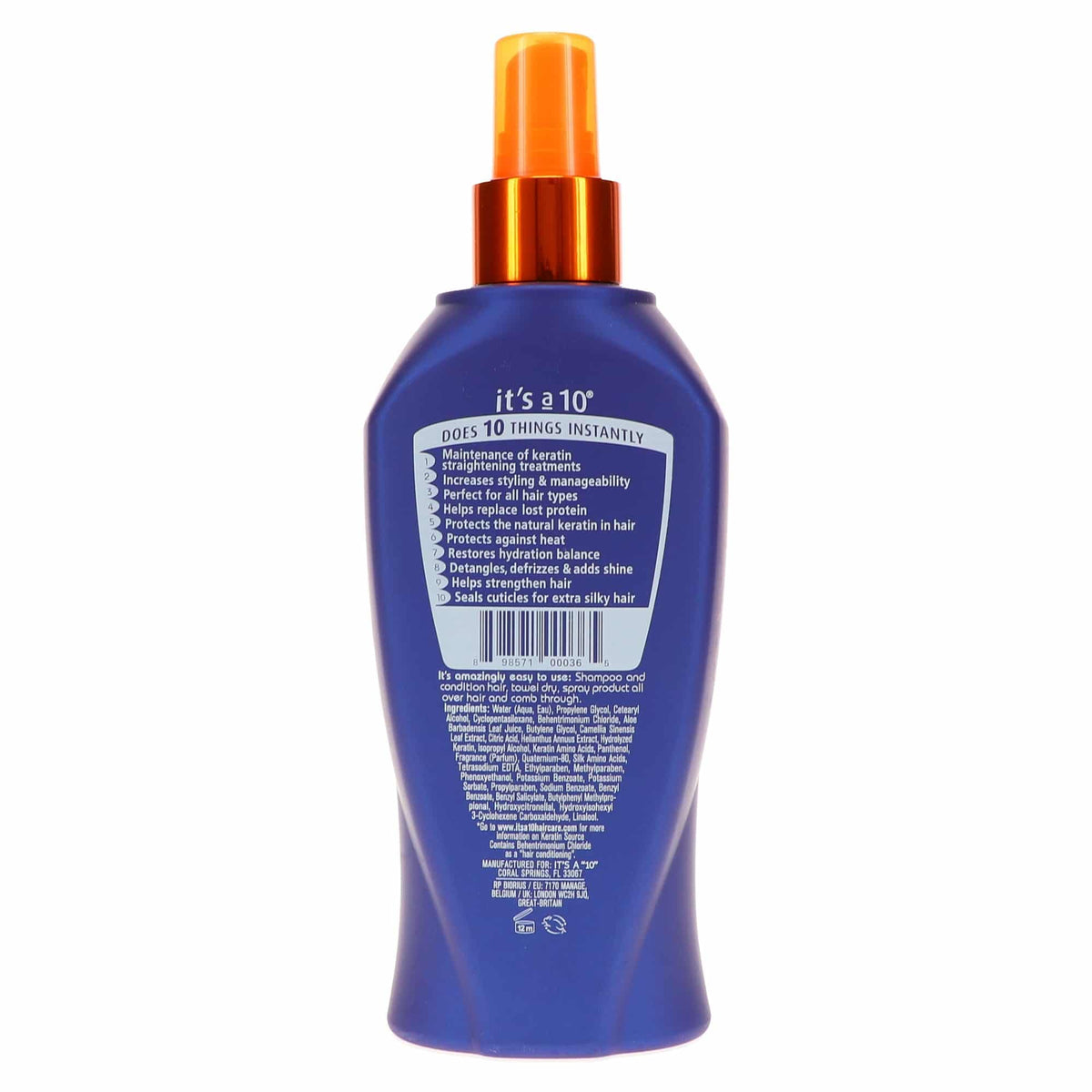 It's a 10 Haircare Miracle Leave-In Keratin Spray in action, easier styling and frizz control