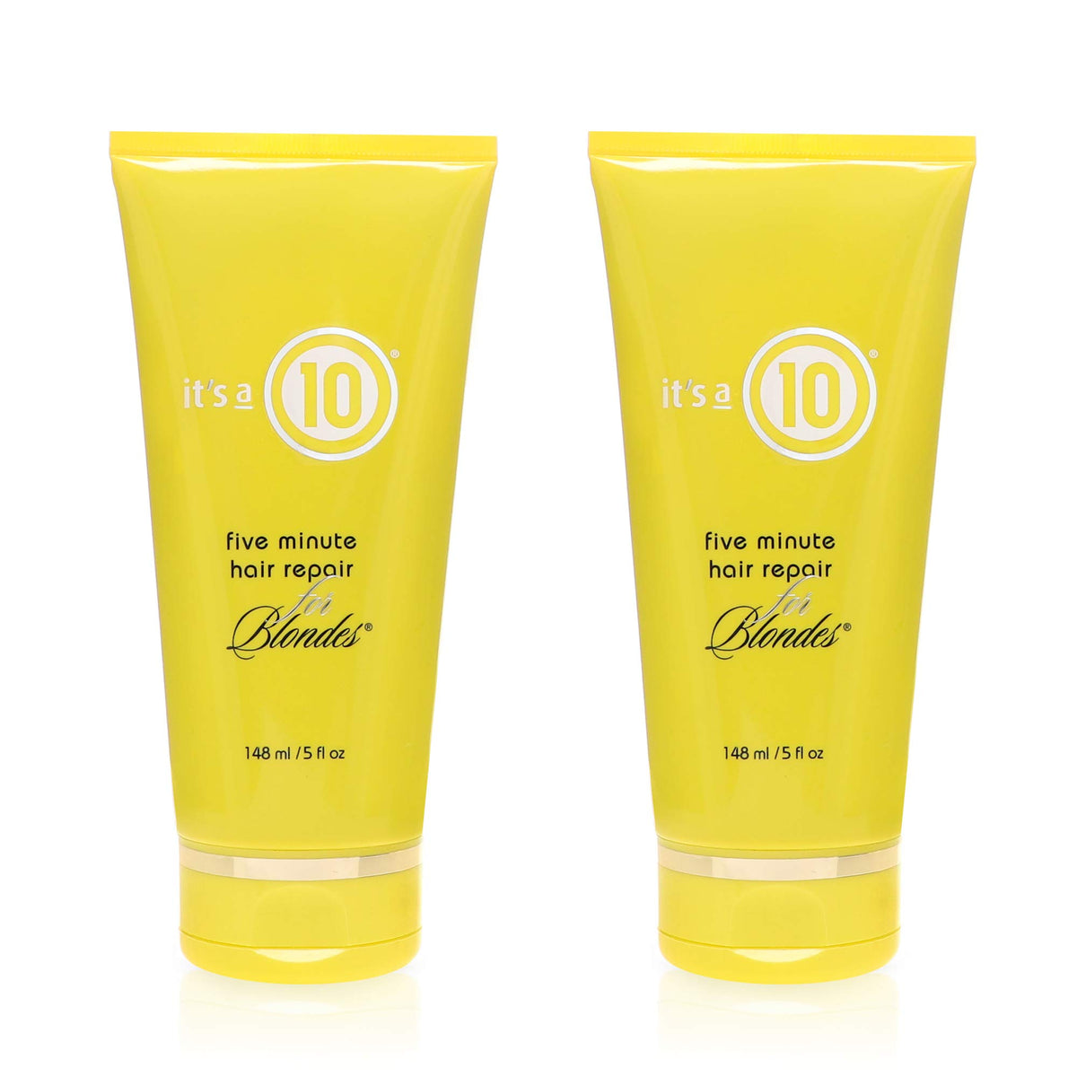 It's a 10 Haircare Five Minute Hair Repair for Blondes bottle front, quick conditioning for blonde hair