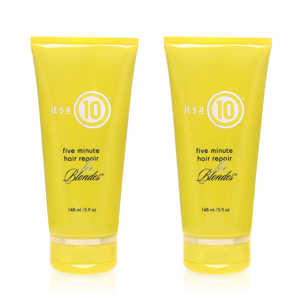 It's a 10 Haircare Five Minute Hair Repair for Blondes bottle front, quick conditioning for blonde hair