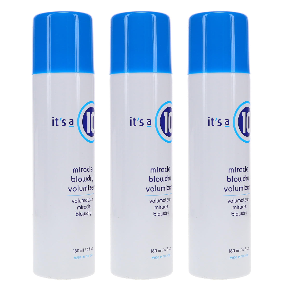 It's a 10 Miracle Blowdry Volumizer display at checkout with three bottles.