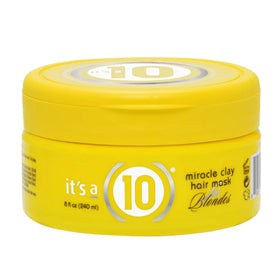 It's a 10 Haircare Miracle Clay Mask for Blondes bottle pour demonstrates even application and gentle cleansing.