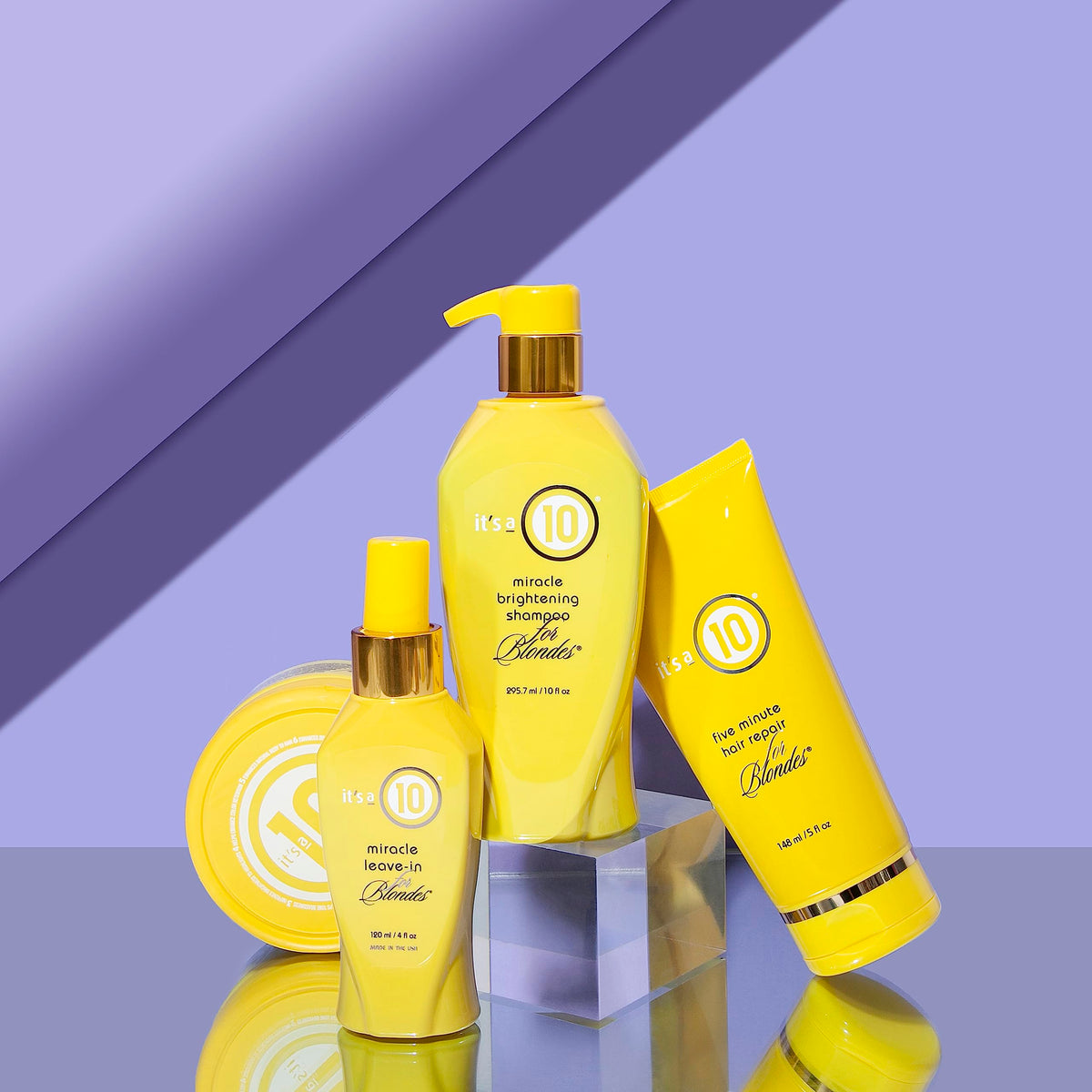 It's a 10 Haircare Miracle Clay Mask for Blondes during application highlights quick revitalization.