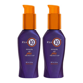 It's a 10 Haircare Miracle Oil Plus Keratin bottle front for nourished, frizz-controlled hair.