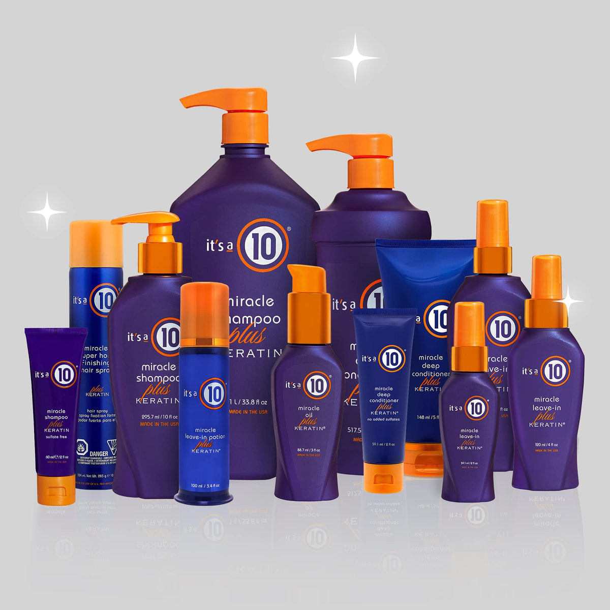 It's a 10 Haircare Miracle Oil Plus Keratin pack-two represents a twin-pack haircare solution.