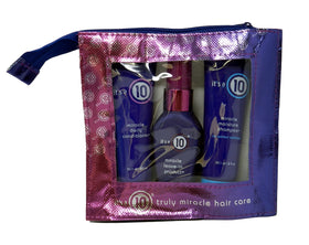 Its 10 Haircare Miracle Originals Kit contents show shampoo, conditioner, and leave-in for smoother, hydrated hair.