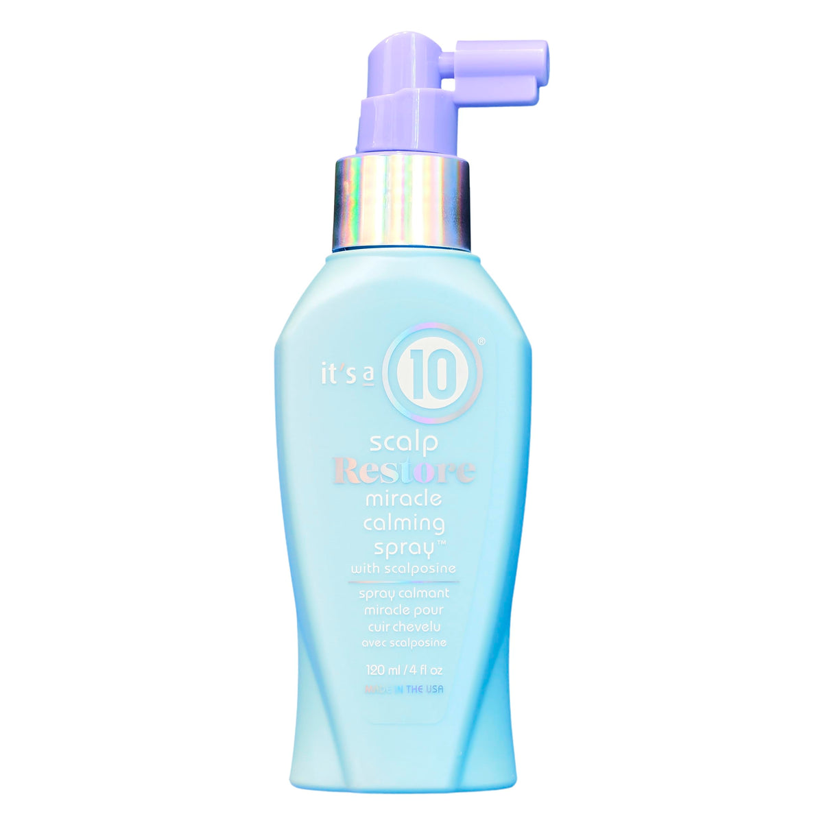 It's a 10 Haircare Scalp Restore Miracle Calming Spray bottle for refreshing scalp comfort.